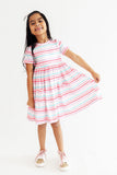 Pastel Stripes S/S Pocket Twirl Dress - Aaria Tees Aaria Tees
