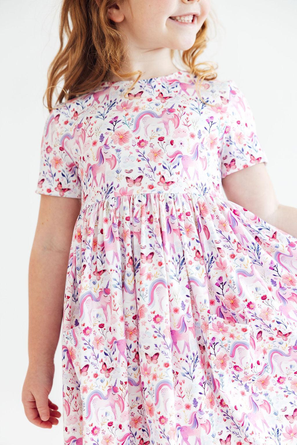 Whimsical Woods S/S Pocket Twirl Dress - Aaria Tees Aaria Tees