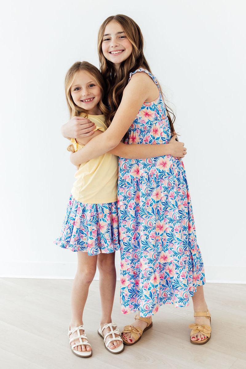 Watercolor Floral Ruffle Twirl Skort - Aaria Tees Aaria Tees