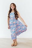 Watercolor Floral Ruffle Maxi Dress - Aaria Tees Aaria Tees