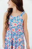 Watercolor Floral Ruffle Maxi Dress - Aaria Tees Aaria Tees