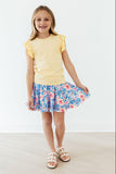 Watercolor Floral Ruffle Twirl Skort - Aaria Tees Aaria Tees