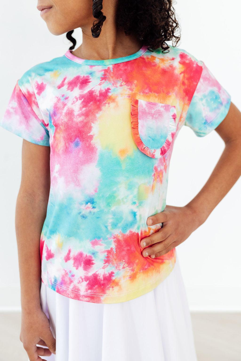 Far Out Ruffle Pocket Tee - Aaria Tees Aaria Tees
