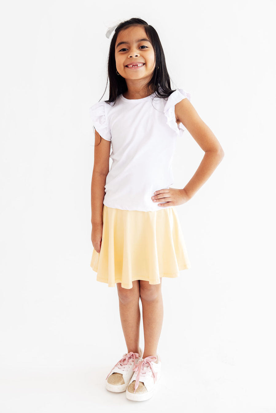 Butter Yellow Twirl Skort - Aaria Tees Aaria Tees