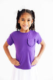 Purple Ruffle Pocket Tee - Aaria Tees Aaria Tees