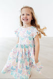 Fluttering Butterflies Flutter Sleeve Twirl Dress - Aaria Tees Aaria Tees