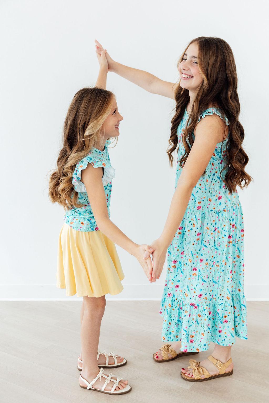 Bluebell Breeze Ruffle Maxi Dress - Aaria Tees Aaria Tees