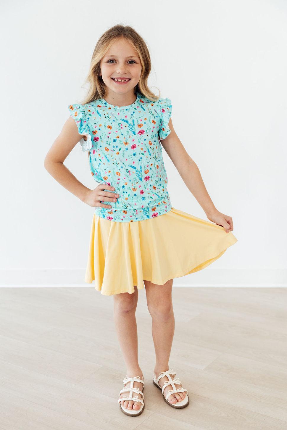 Bluebell Breeze S/S Ruffle Tee - Aaria Tees Aaria Tees