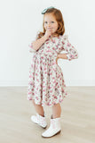 Cowgirl Cutie 3/4 Sleeve Ruffle Twirl Dress - Aaria Tees Aaria Tees