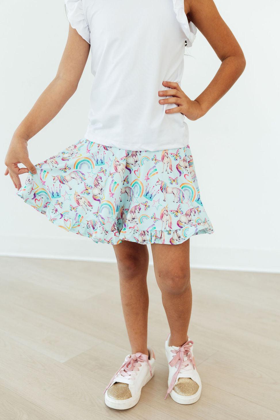 Unicorn Queen Ruffle Twirl Skort - Aaria Tees Aaria Tees