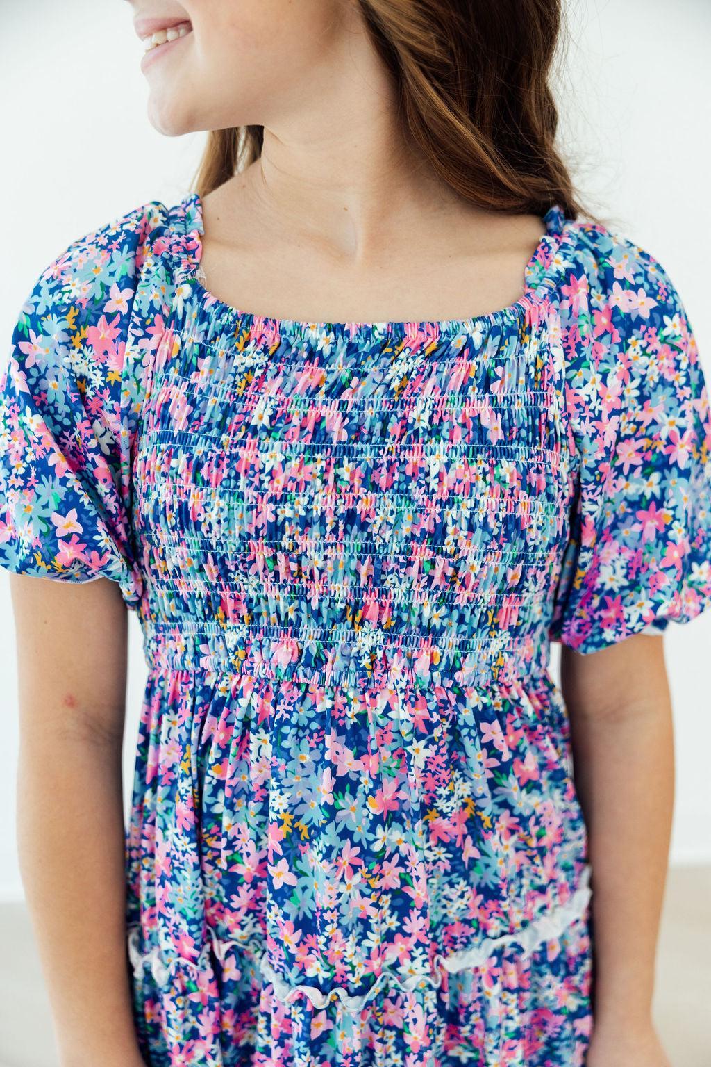 Darling Daisies Smocked Ruffle Dress - Aaria Tees Aaria Tees