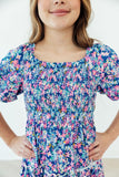Darling Daisies Smocked Ruffle Dress - Aaria Tees Aaria Tees