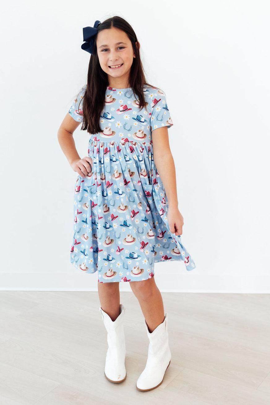 Tip Your Hat S/S Pocket Twirl Dress - Aaria Tees Aaria Tees