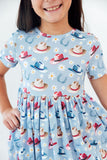 Tip Your Hat S/S Pocket Twirl Dress - Aaria Tees Aaria Tees