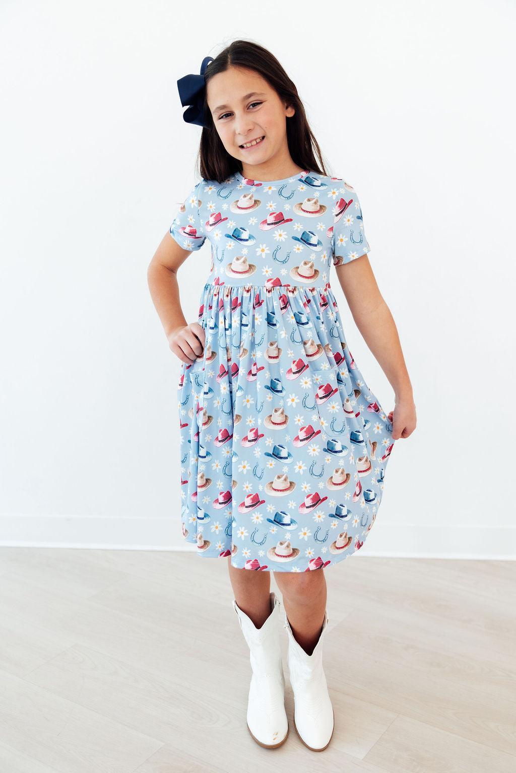 Tip Your Hat S/S Pocket Twirl Dress - Aaria Tees Aaria Tees