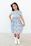 Tip Your Hat S/S Pocket Twirl Dress - Aaria Tees Aaria Tees