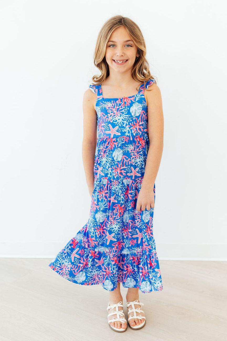 Coral Cove Ruffle Maxi Dress - Aaria Tees