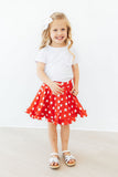 Red Polka Dots Ruffle Twirl Skort - Aaria Tees Aaria Tees