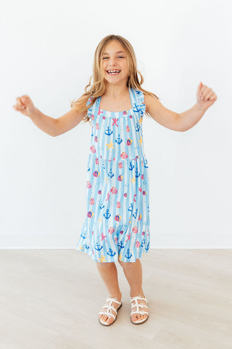 Tidepool Treasures Ruffle Cross Back Dress - Aaria Tees Aaria Tees