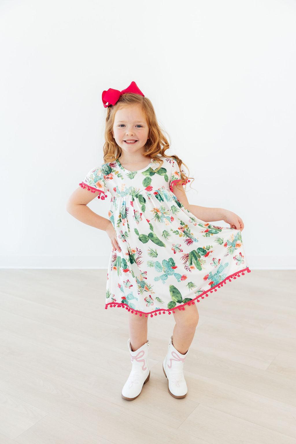 Cute Cactus Pom Pom Dress - Aaria Tees Aaria Tees