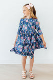 Whimsy 3/4 Sleeve Pocket Twirl Dress - Aaria Tees Aaria Tees