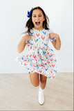 Rainbow Roosters S/S Pocket Twirl Dress - Aaria Tees Aaria Tees