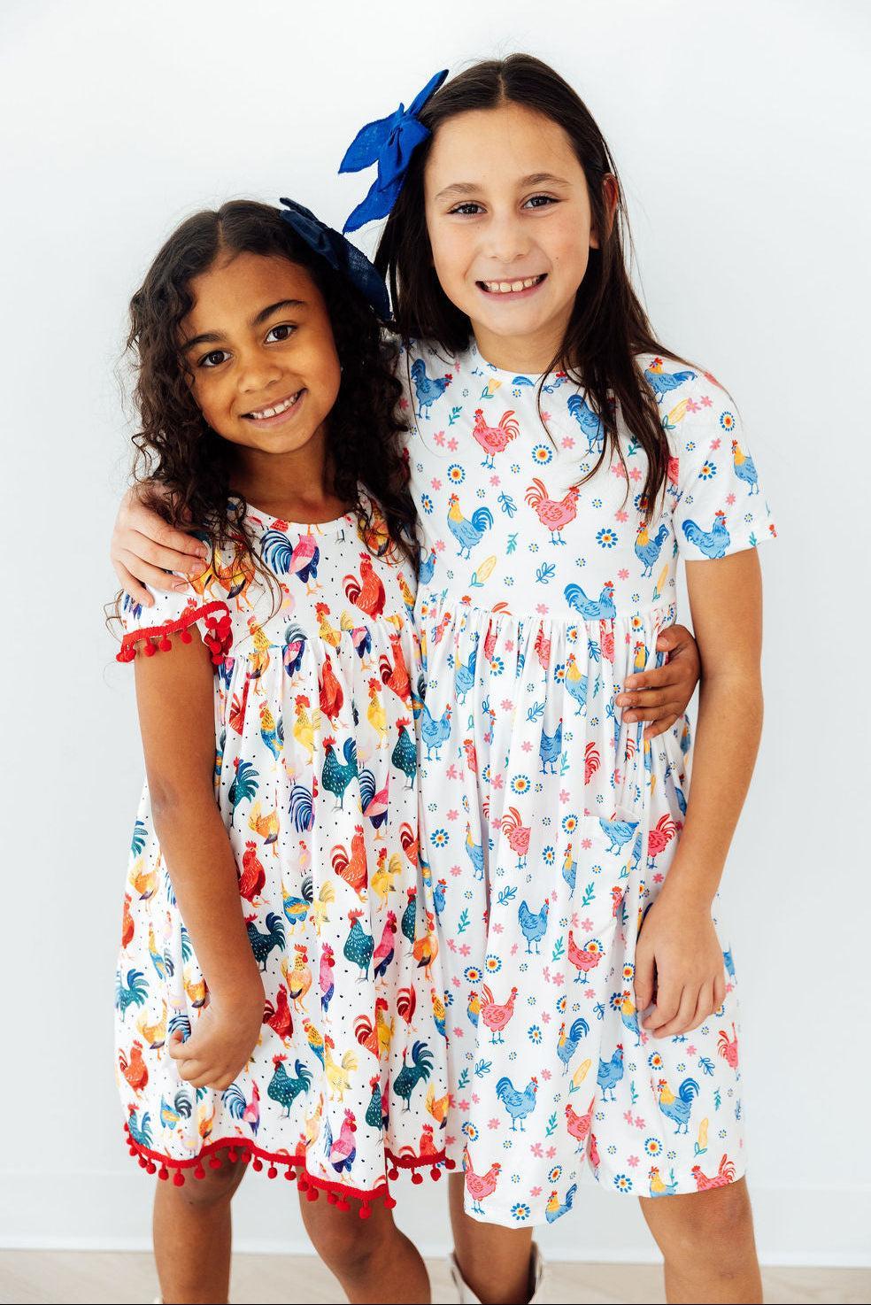 Rooster Pom Pom Dress - Aaria Tees Aaria Tees