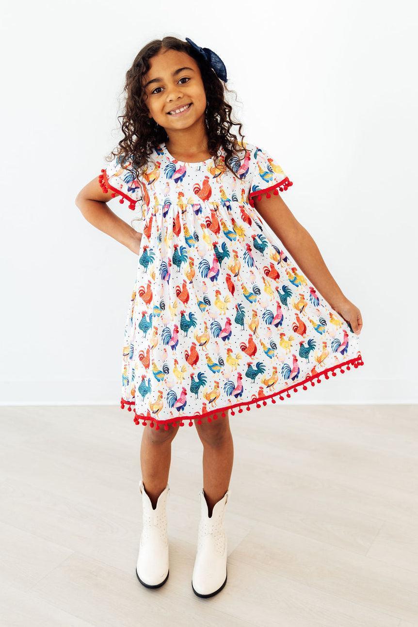 Rooster Pom Pom Dress - Aaria Tees Aaria Tees