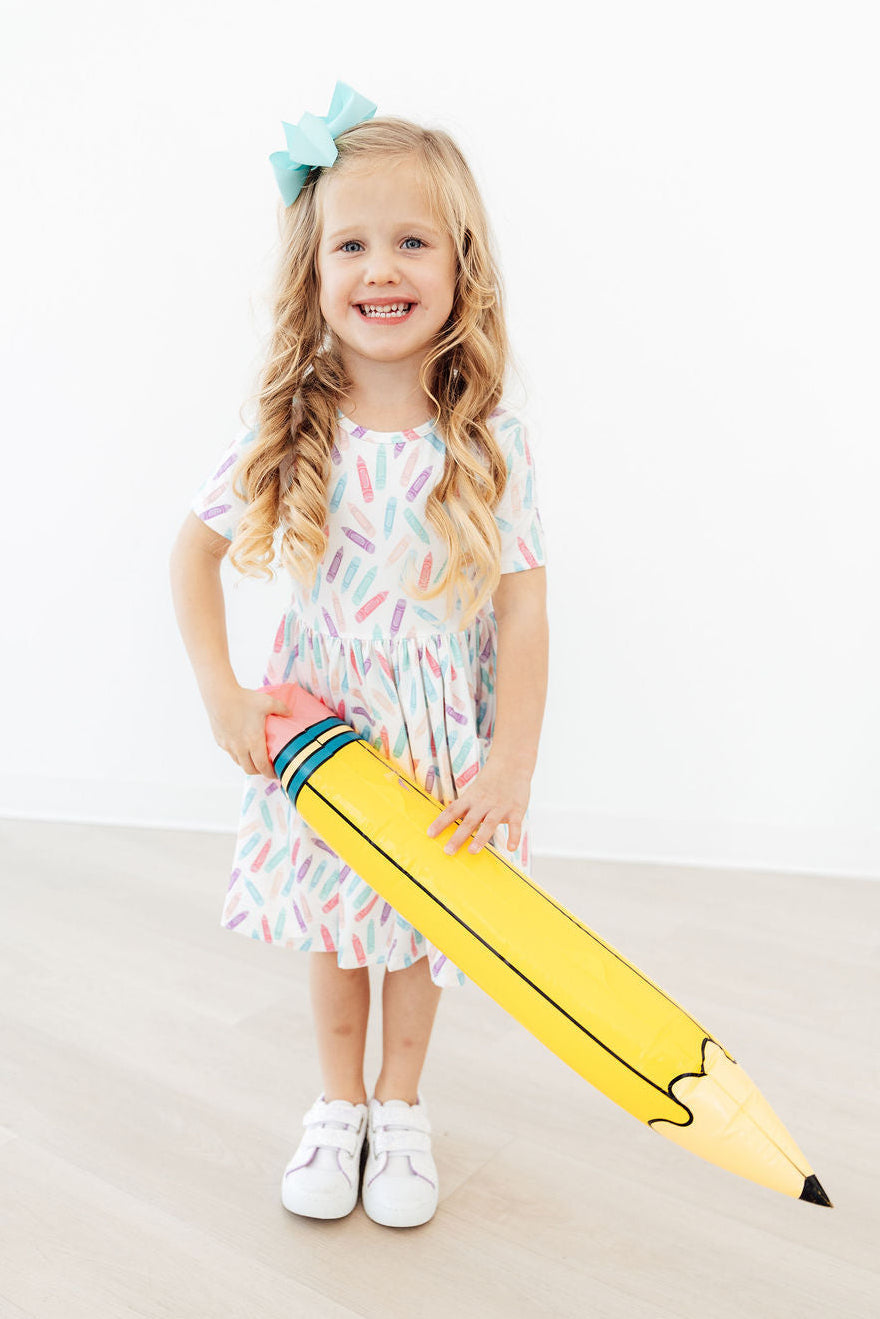 Color Crayons S/S Pocket Twirl Dress - Aaria Tees Aaria Tees