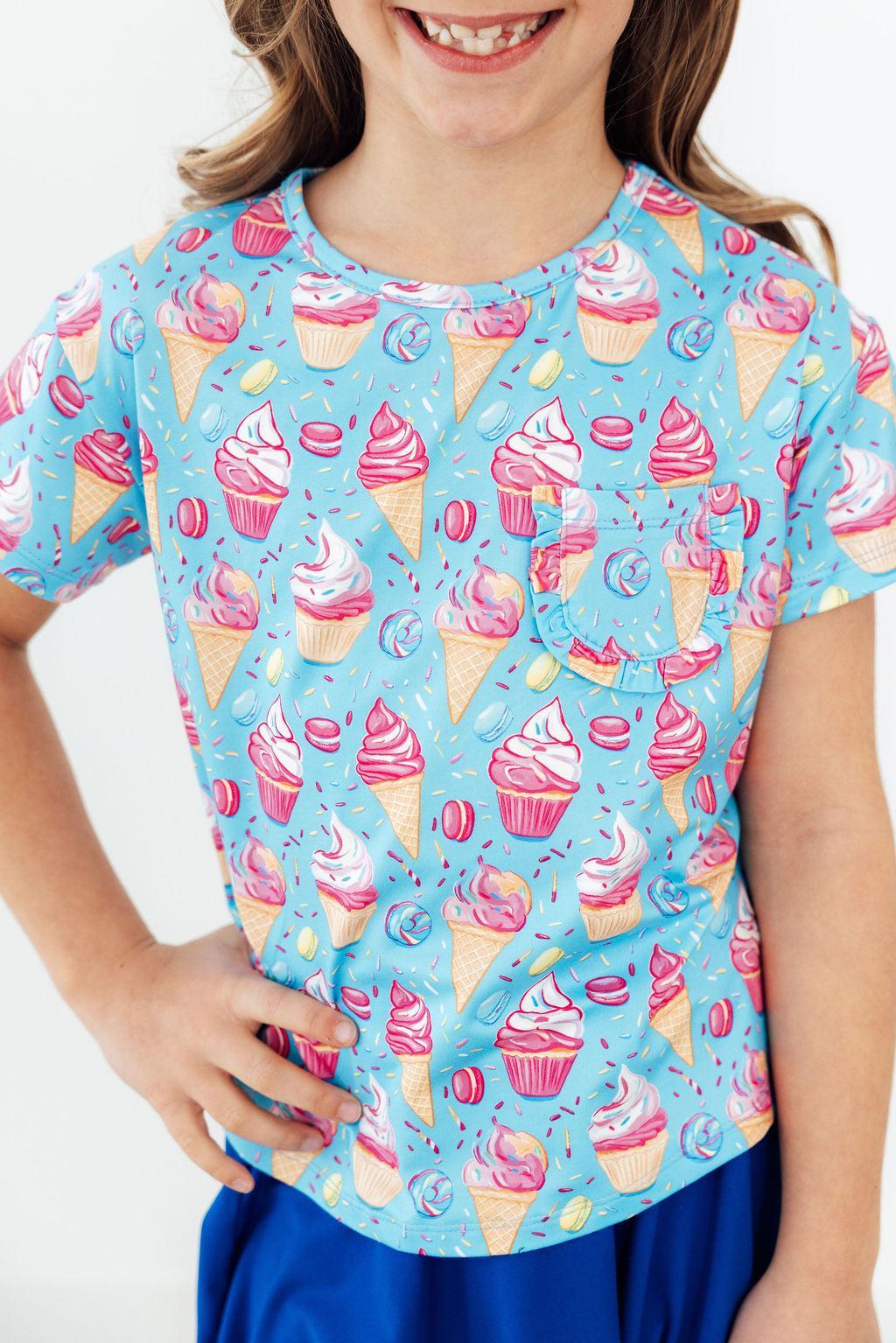 Delightful Desserts Ruffle Pocket Tee - Aaria Tees Aaria Tees