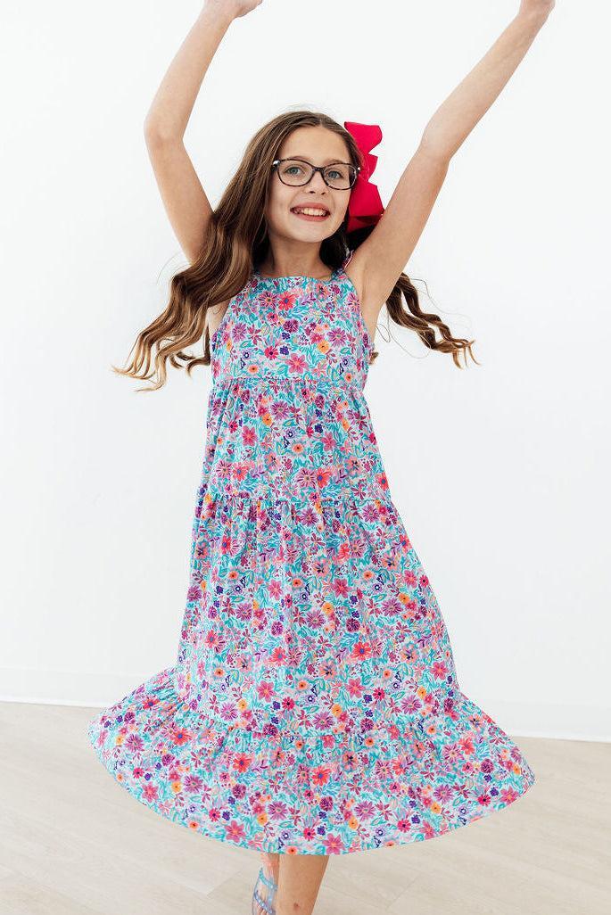 Tropical Garden Ruffle Maxi Dress - Aaria Tees Aaria Tees