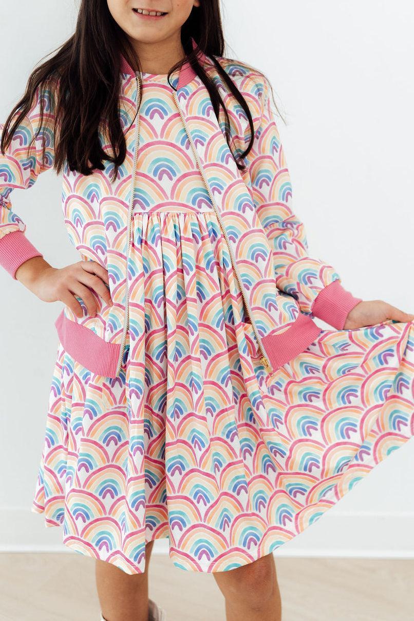 Watercolor Rainbows Satin Jacket - Aaria Tees Aaria Tees