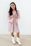 Watercolor Rainbows S/S Pocket Twirl Dress Aaria Tees