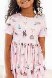 Pink Ranch Hand S/S Pocket Twirl Dress - Aaria Tees Aaria Tees