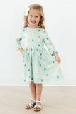 Lucky Duck 3/4 Sleeve Pocket Twirl Dress - Aaria Tees Aaria Tees