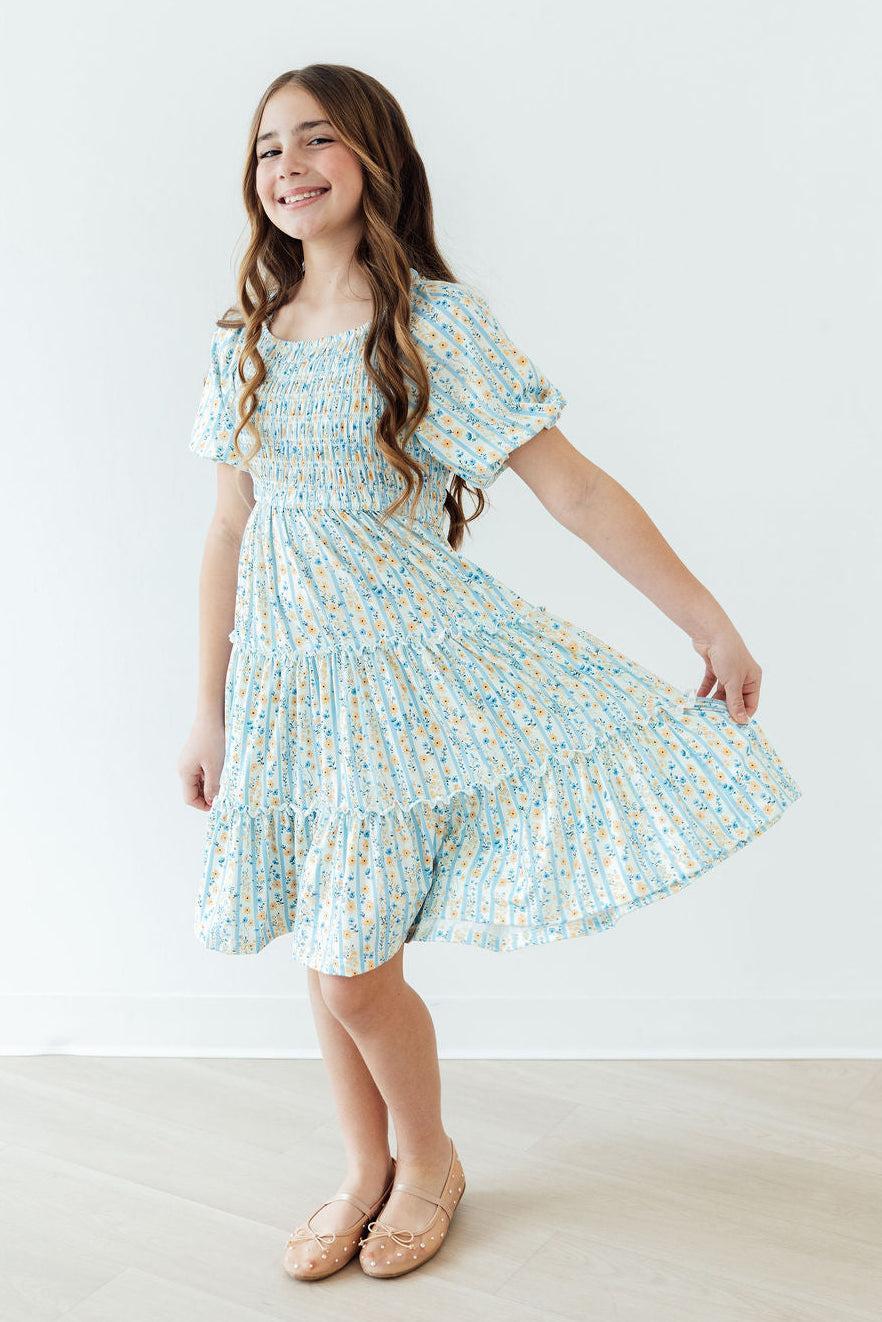 Buttercup Blooms Smocked Ruffle Dress - Aaria Tees Aaria Tees