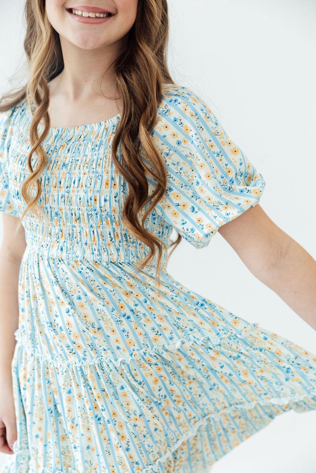 Buttercup Blooms Smocked Ruffle Dress - Aaria Tees Aaria Tees