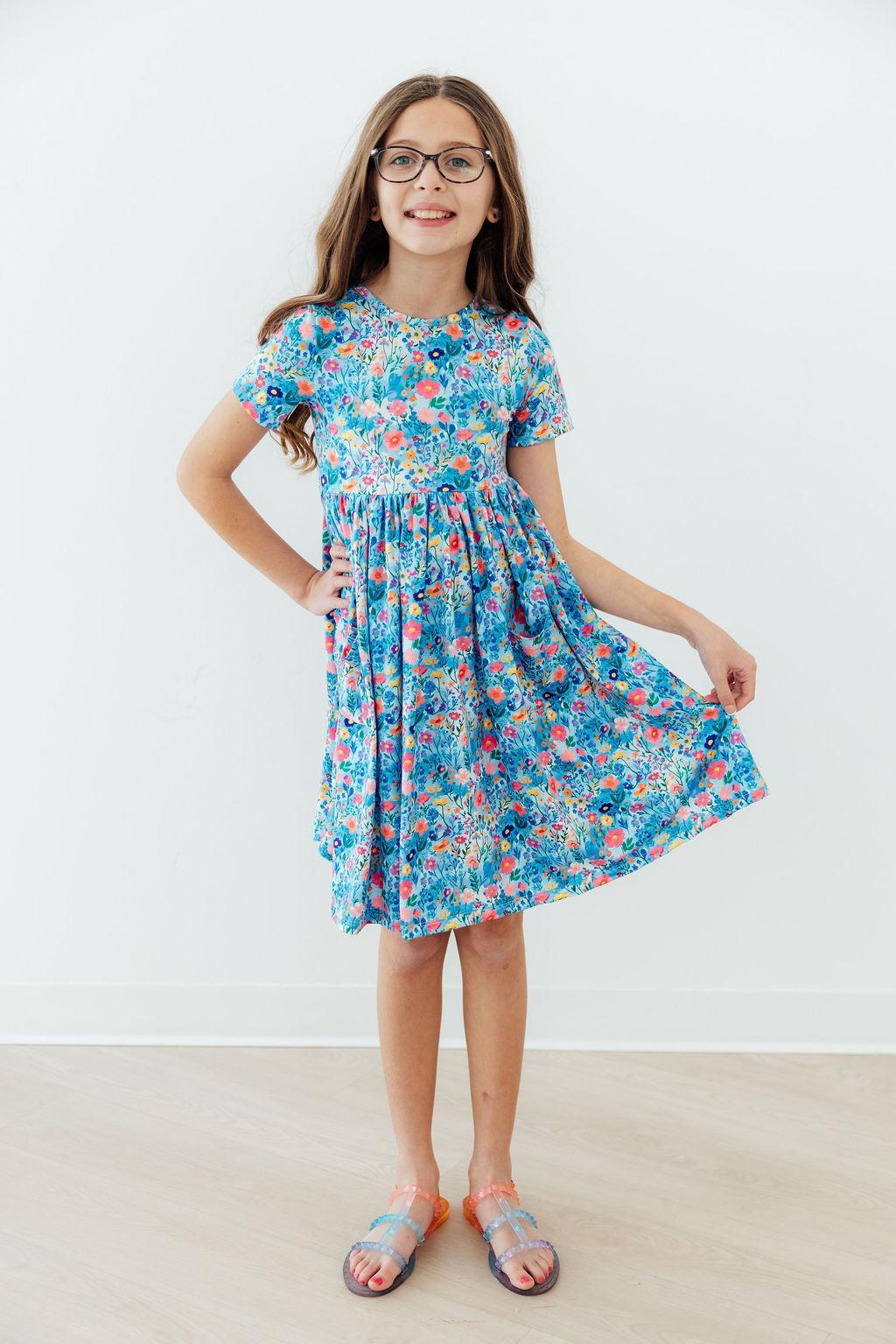 Blooming in Wonderland S/S Pocket Twirl Dress - Aaria Tees Aaria Tees