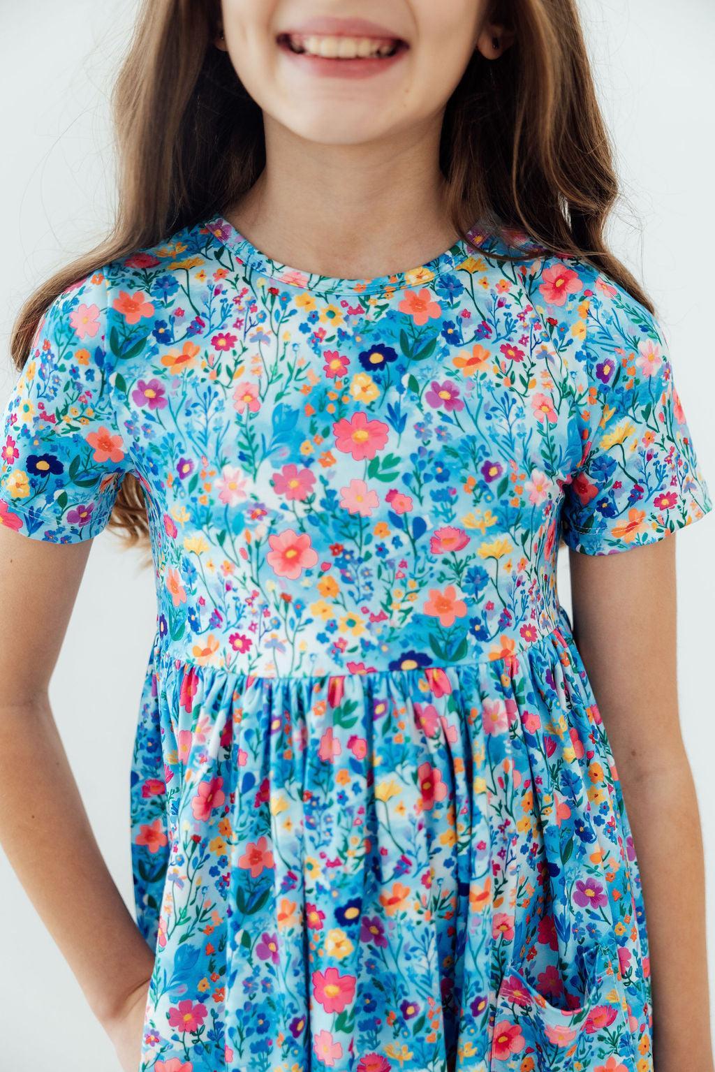 Blooming in Wonderland S/S Pocket Twirl Dress - Aaria Tees