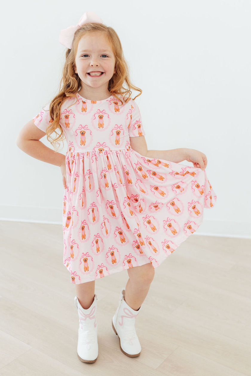 Girl's Best Friend S/S Pocket Twirl Dress - Aaria Tees Aaria Tees