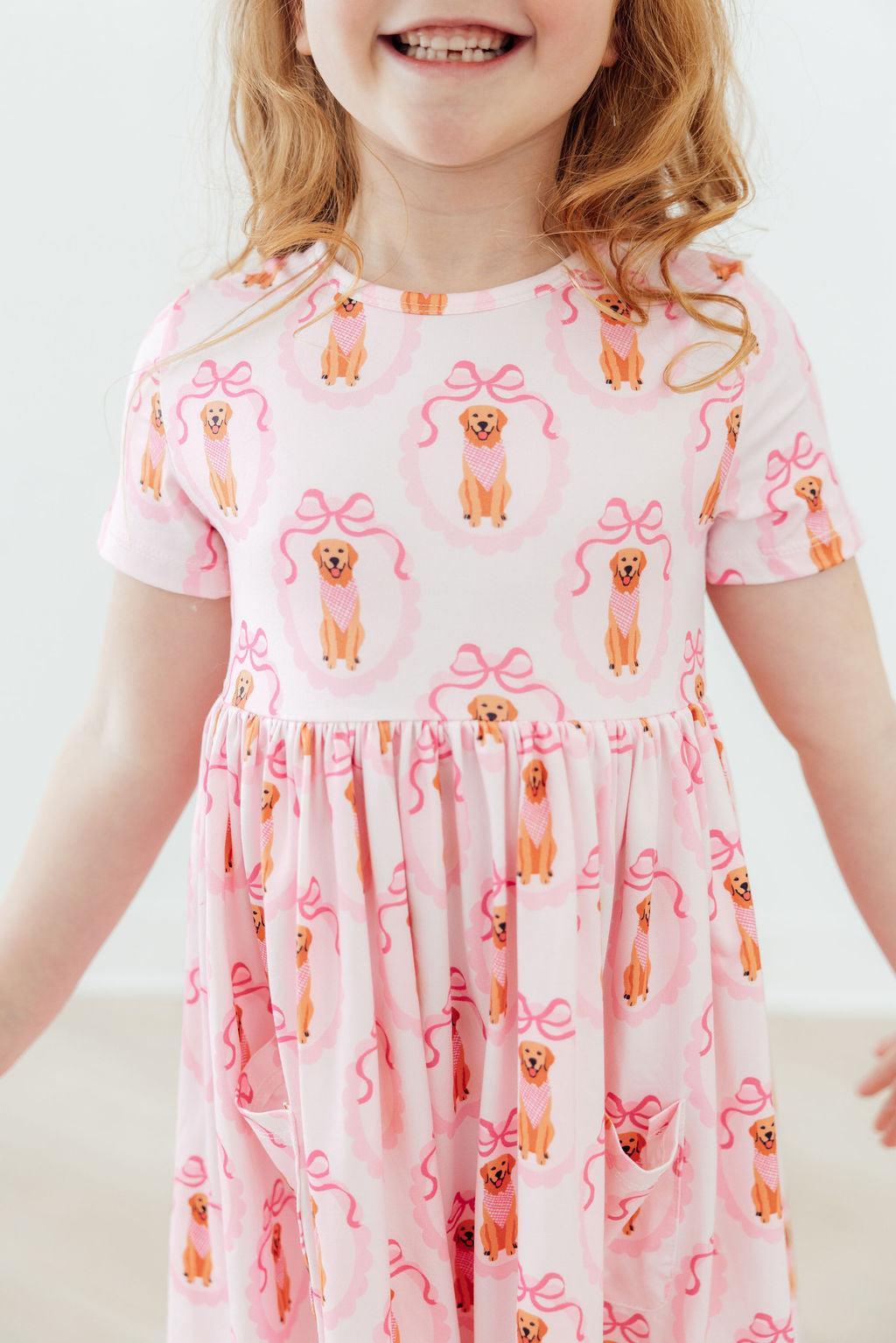 Girl's Best Friend S/S Pocket Twirl Dress - Aaria Tees