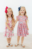 Once Upon a Castle Flutter Sleeve Twirl Dress - Aaria Tees Aaria Tees