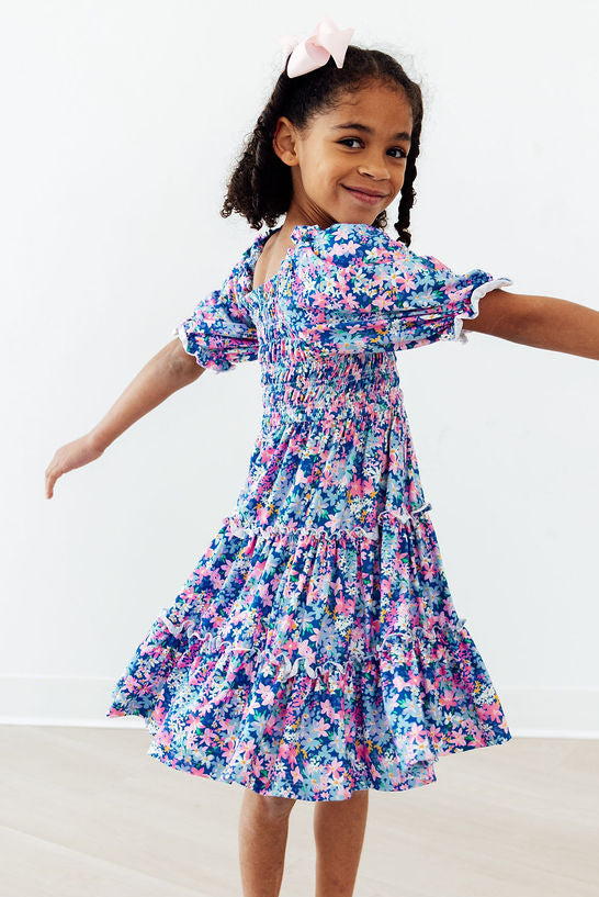 Darling Daisies Smocked Ruffle Dress - Aaria Tees Aaria Tees