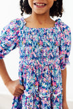 Darling Daisies Smocked Ruffle Dress - Aaria Tees Aaria Tees
