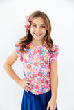Fluttering Garden S/S Ruffle Tee - Aaria Tees Aaria Tees