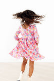 Fluttering Garden 3/4 Sleeve Pocket Twirl Dress - Aaria Tees Aaria Tees