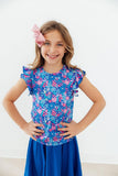 Dreaming Daisies S/S Ruffle Tee - Aaria Tees Aaria Tees