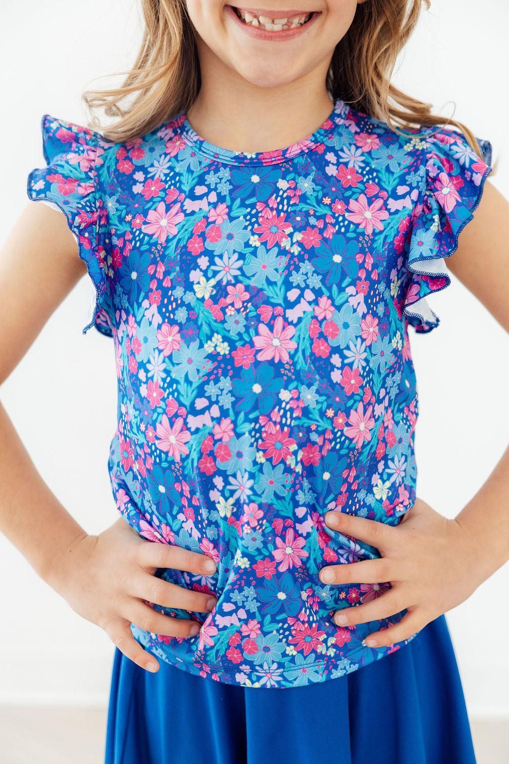 Dreaming Daisies S/S Ruffle Tee - Aaria Tees Aaria Tees