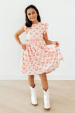 Georgia Peach Flutter Sleeve Twirl Dress - Aaria Tees Aaria Tees