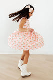 Georgia Peach Flutter Sleeve Twirl Dress - Aaria Tees Aaria Tees